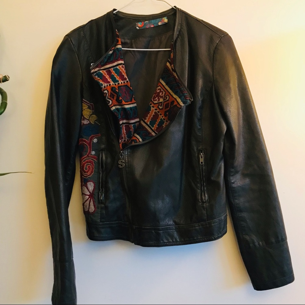 Desigual Faux Leather Jacket - Small